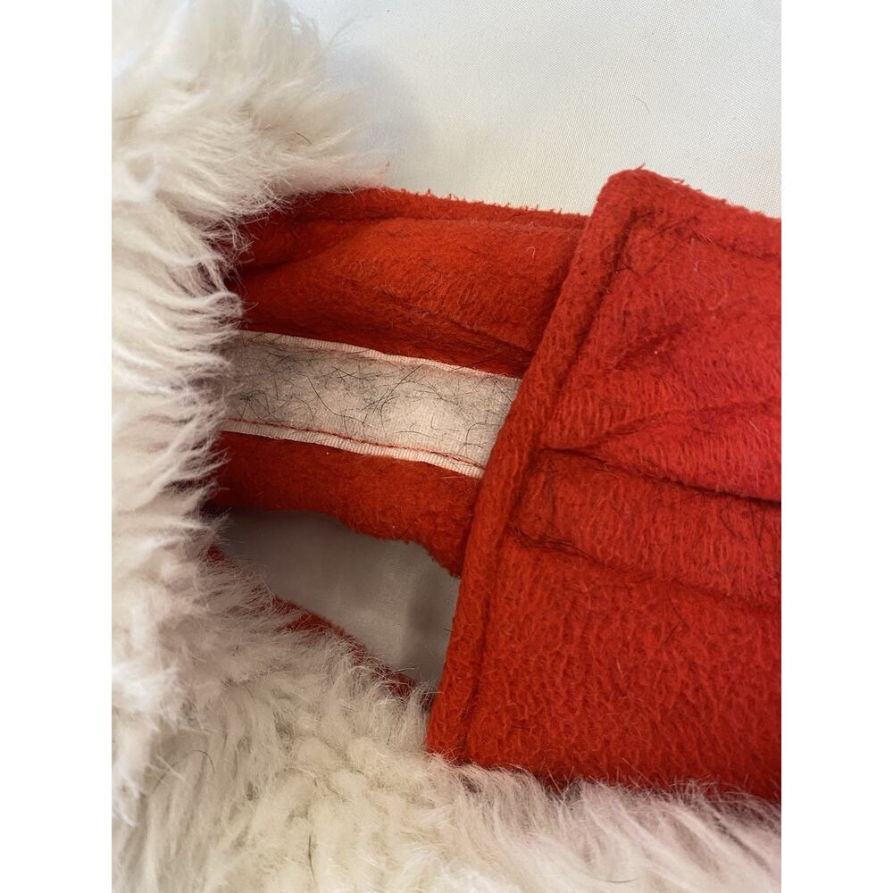 Red/White Fleece Dog Coat/Jacket Faux Fur Collar Santa Christmas Warm Size L - Picture 6 of 7